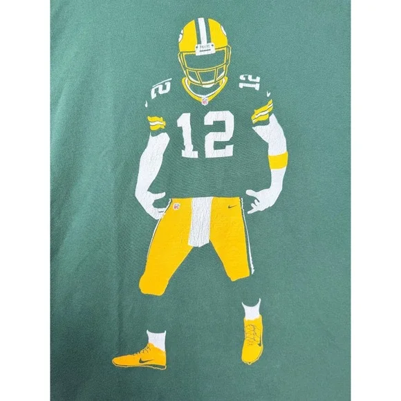 Nike Green Bay Packers Aaron Rodgers #12 T Shirt Mens Large - Picture 5 of 7
